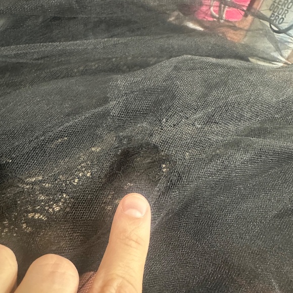 Monique Lhuillier ML Shirred Tulle Overlay Lace Trumpet Prom Dress V Neck Sz 10 - Picture 8 of 11